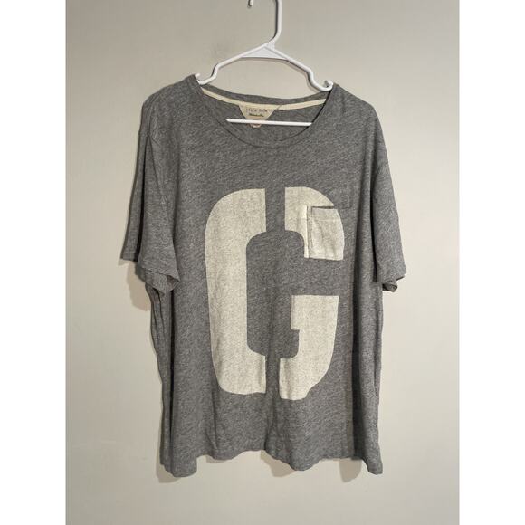 Rag & Bone Alphabet Print Crew Pocket T-Shirt Gray “G” Size XXL - Picture 1 of 9